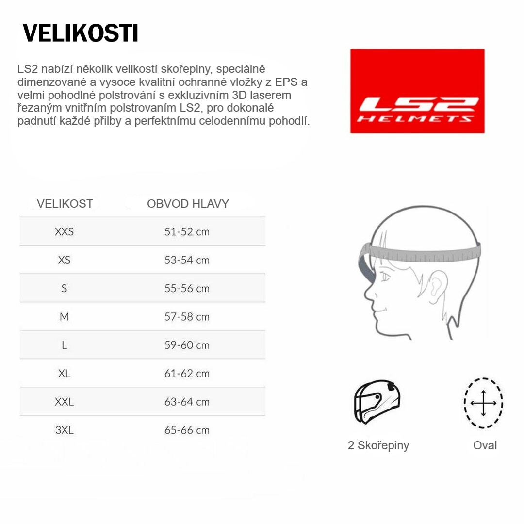 Sizes LS2 Helmets